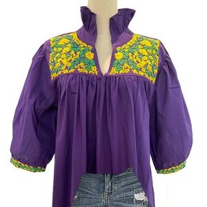 Mardi Gras “tailgater” blouse